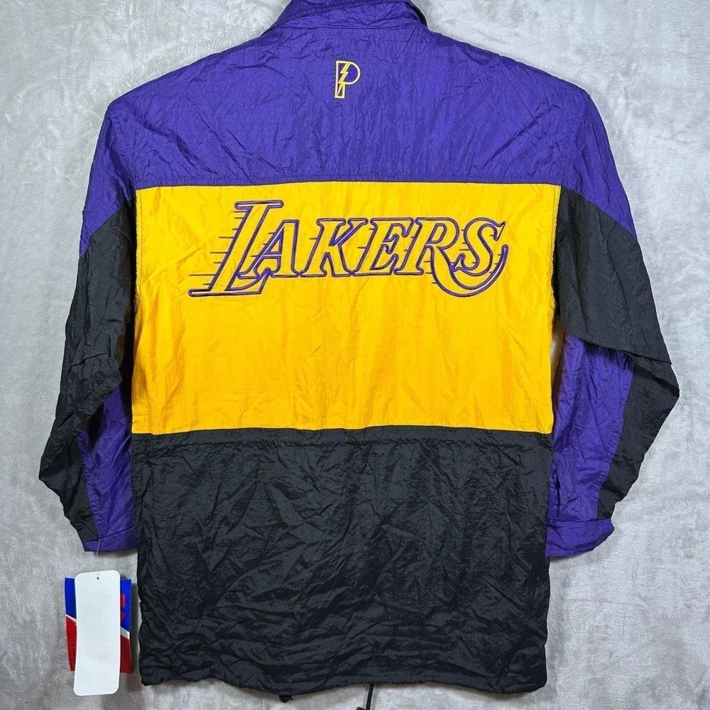 Vintage 90s Pro Player LA Lakers Colorblock Windbreaker Jacket Men's Small NWT‎